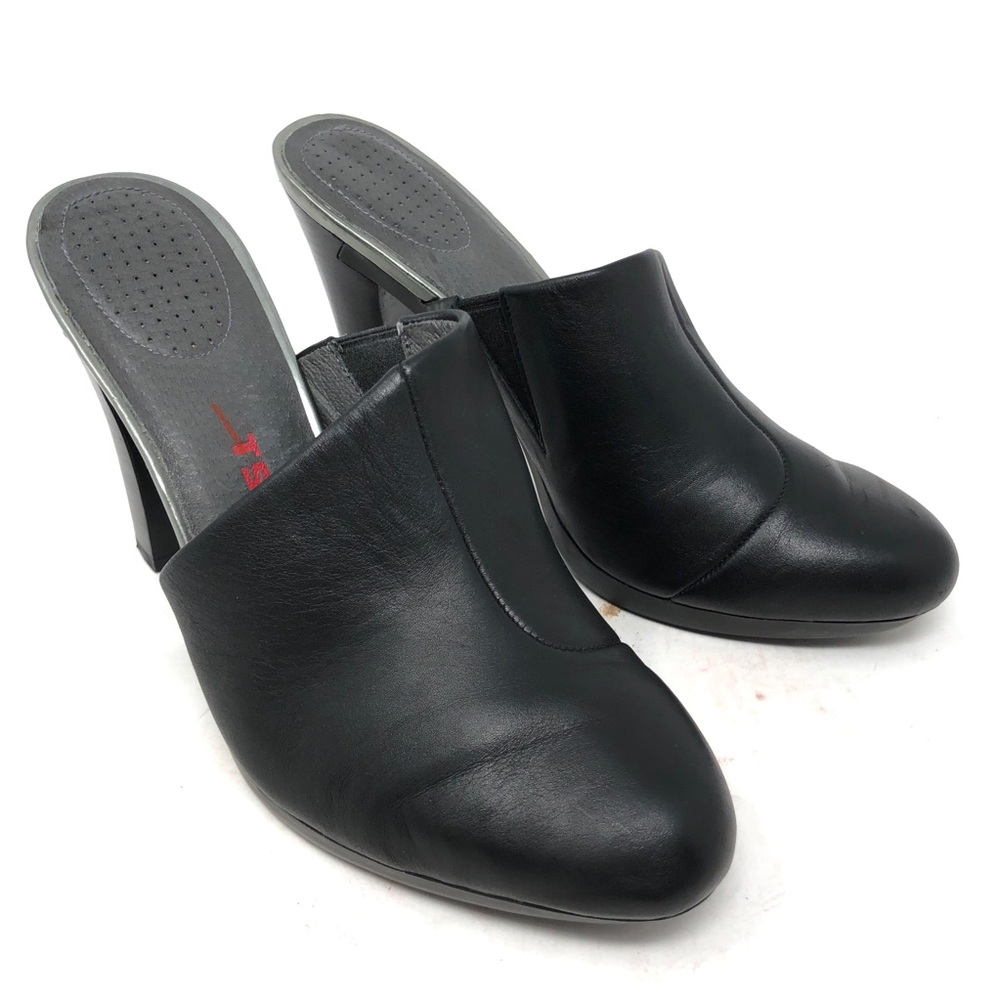 TSUBO Tattiana Black Leather Mules Womens 9